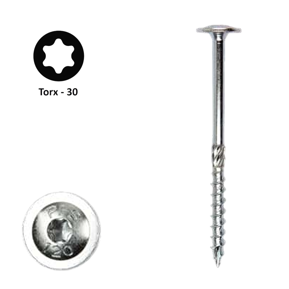 Flenskop schroef 6,00 x 120 Torx (T30) | PFS+ verzinkt | 100 stuks