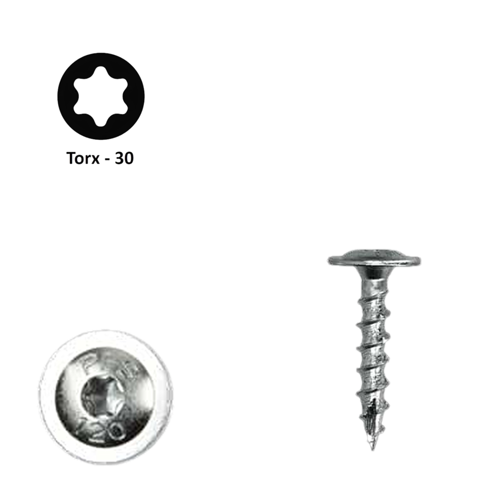 Flenskop schroef 6,00 x 30 Torx (T30) | PFS+ verzinkt | 100 stuks