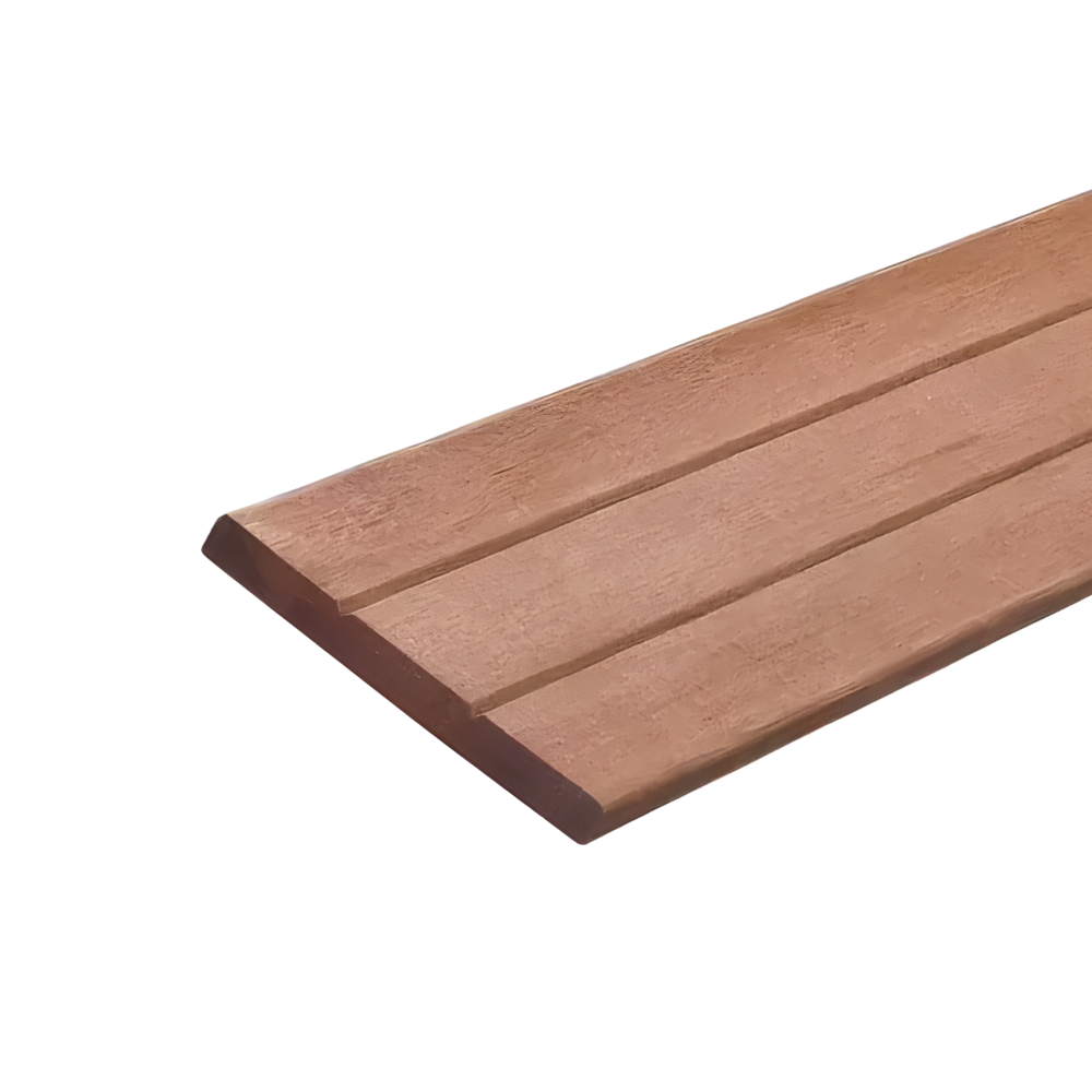 Schuttingplank 15 x 145 mm 2,15 mtr Dubbele V-Groef & Effen Zijde Hardhout Keruing
