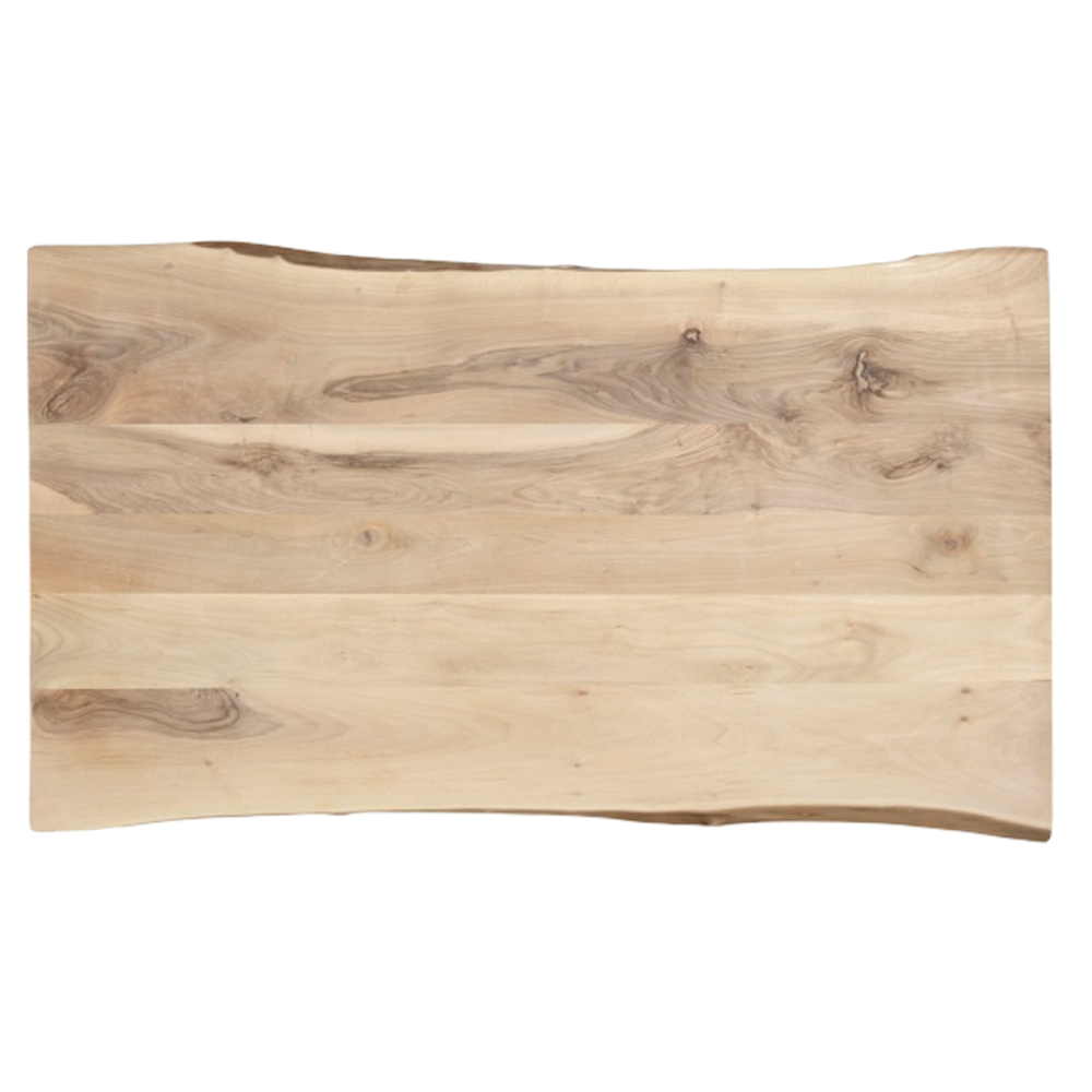 Tafelblad Europees walnoot 2-lange zijden boomkant 45mm 2200x1000x45 onbehandeld