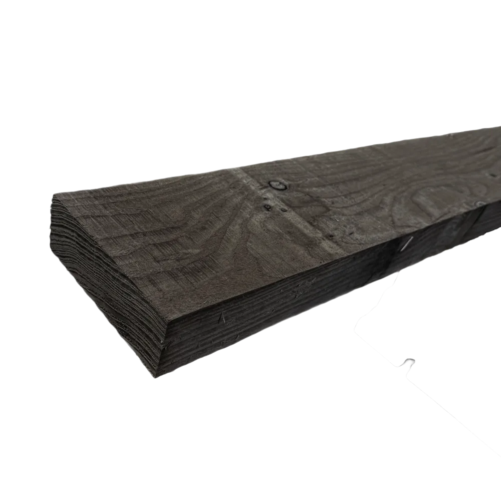Balk Fijnbezaagd zwart  50 x 100 mm Zwart  4,00 mtr Lariks / Douglas