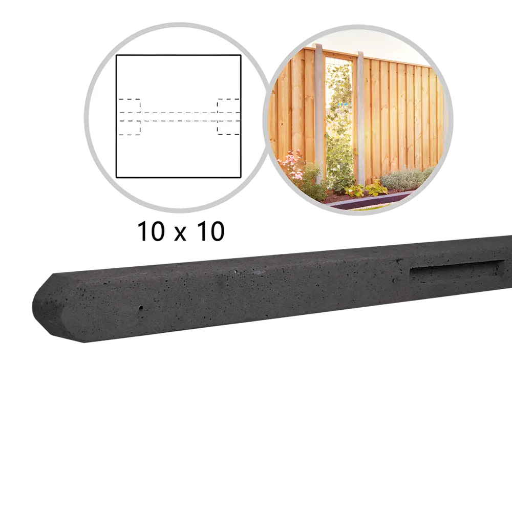 Betonpaal stamp 10 x 10 x 280cm Antraciet Tussenpaal