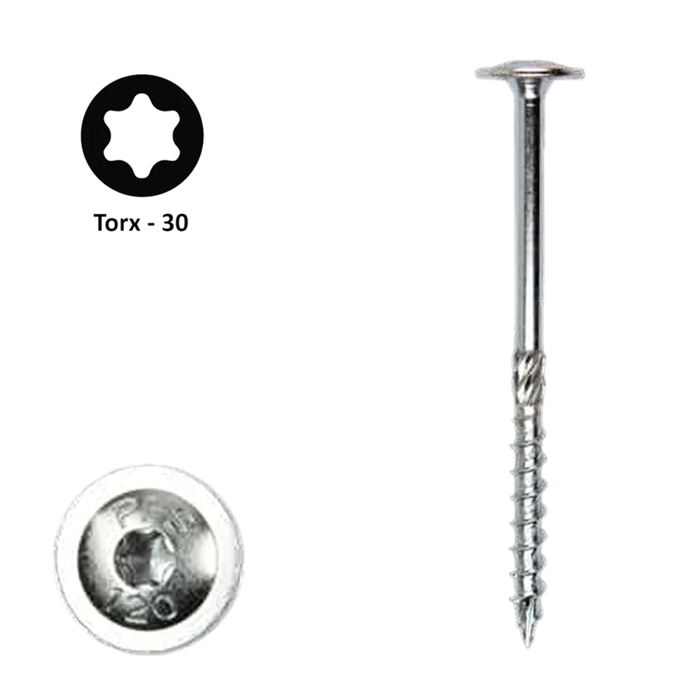 Flenskop schroef 6,00 x 200 Torx (T30) | PFS+ verzinkt | 100 stuks
