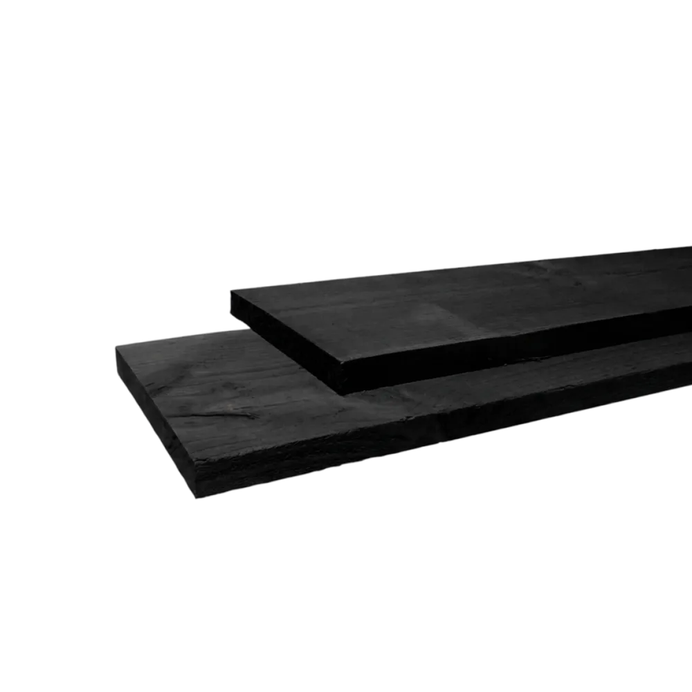 Plank Fijnbezaagd zwart  22 x 200 mm Zwart 3,00 mtr Lariks / Douglas