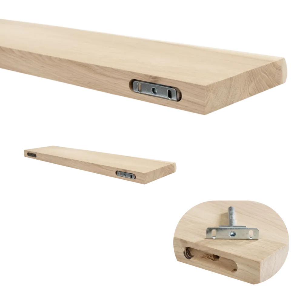 Plank rustiek eiken boomkant 40mm 400x300 onbehandeld met blind bevestiging