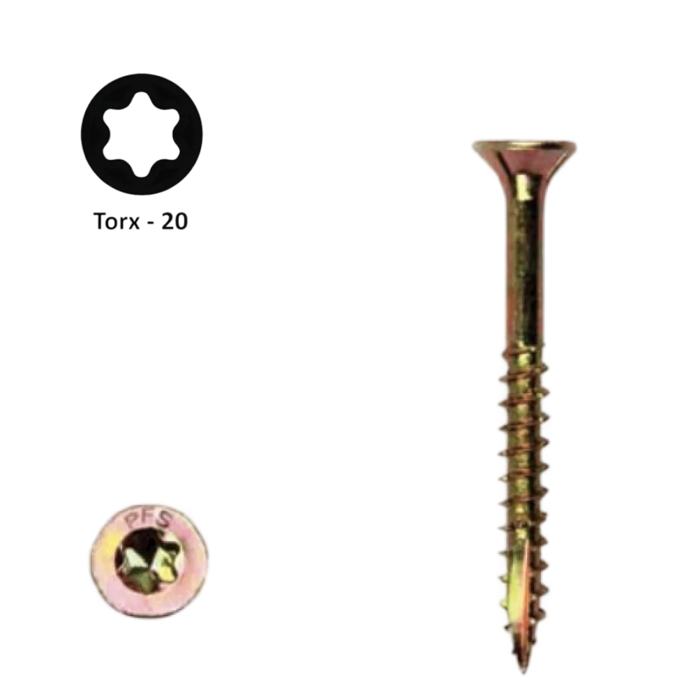 Spaanplaatschroef 4,0 x 50 Torx (T20) | PFS+ verzinkt | 200 stuks