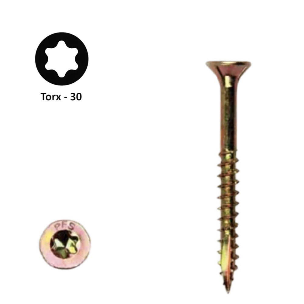 Spaanplaatschroef 6,0 x 110 Torx (T30) | PFS+ verzinkt | 100 stuks