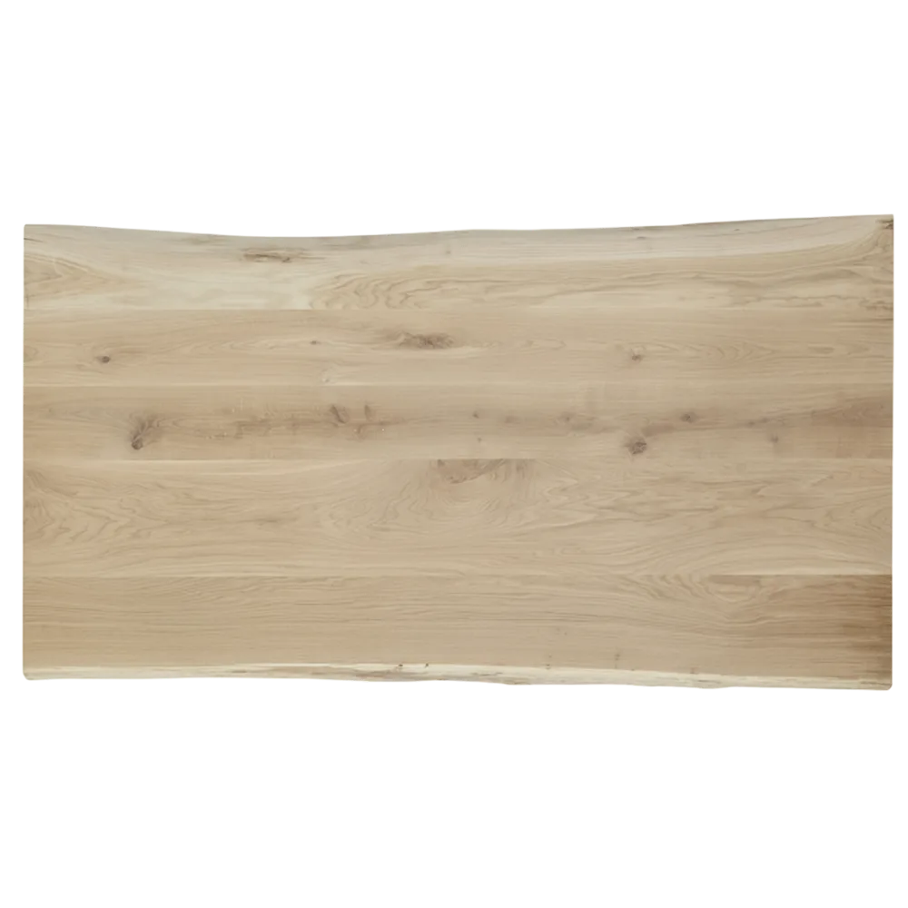 Tafelblad rustiek eiken 2-lange zijden boomkant 40mm 1600x800 onbehandeld