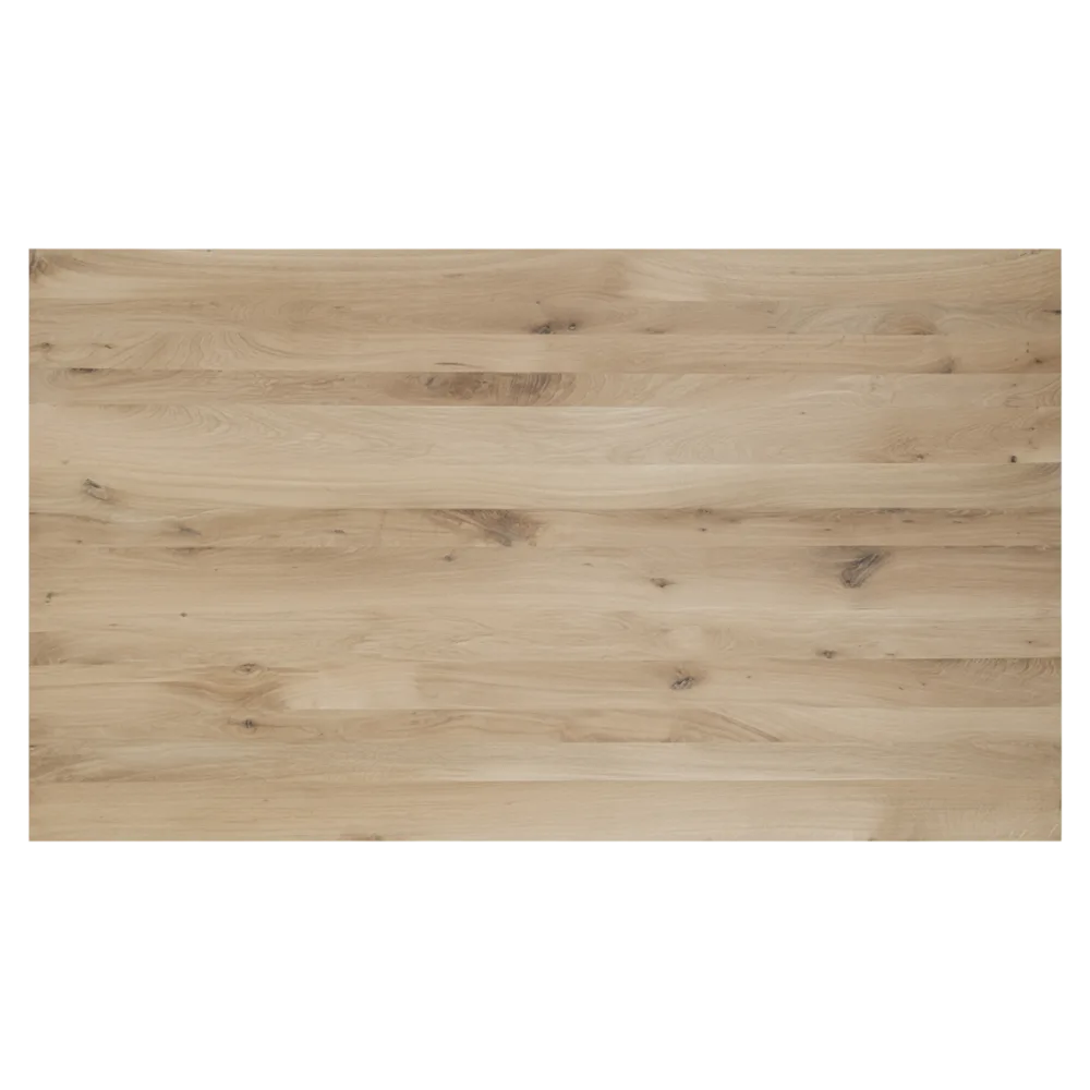 Tafelblad rustiek eiken 2-lange zijden rechte kant 40mm 2000x1000 onbehandeld
