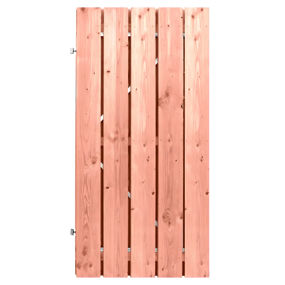 Tuindeur Stalen frame 100 x 195 cm, plank 16 x 140 mm Lariks / Douglas