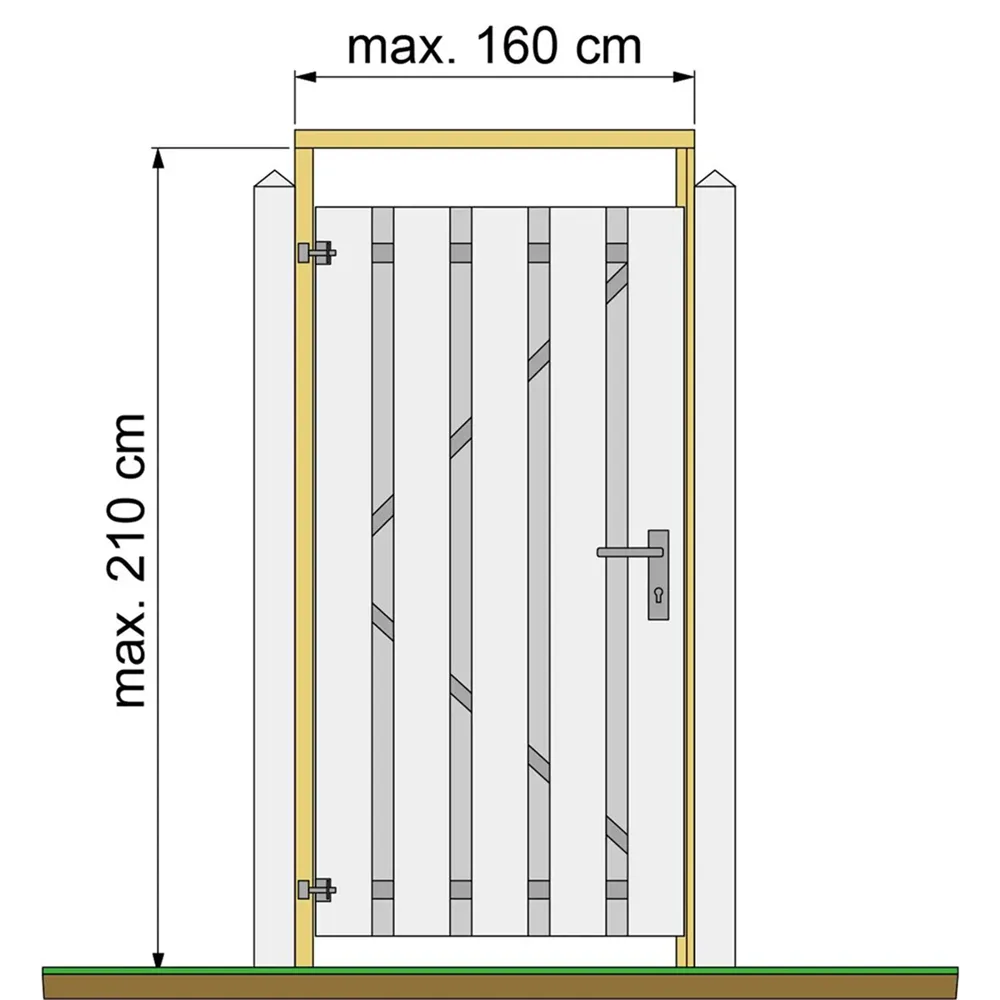 Tuindeurkozijn max 160 cm geschaafd Geïmpregneerd