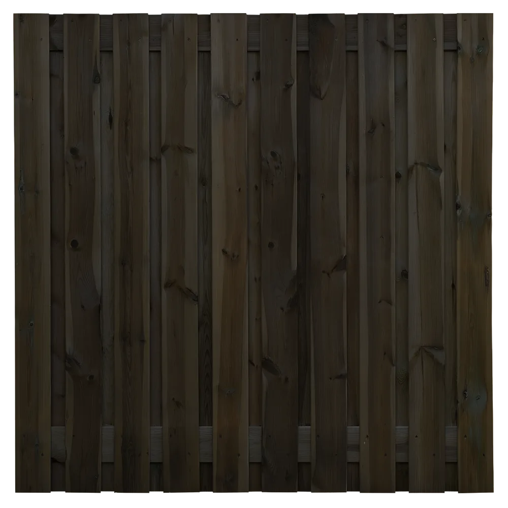 Tuinscherm 21 planks  180 x 180 cm Zwart gespoten