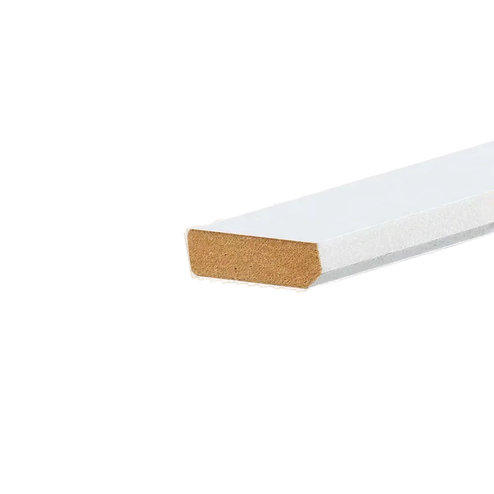 Wit Gegronde Plint 9 x 45mm 4,90m  Vuren