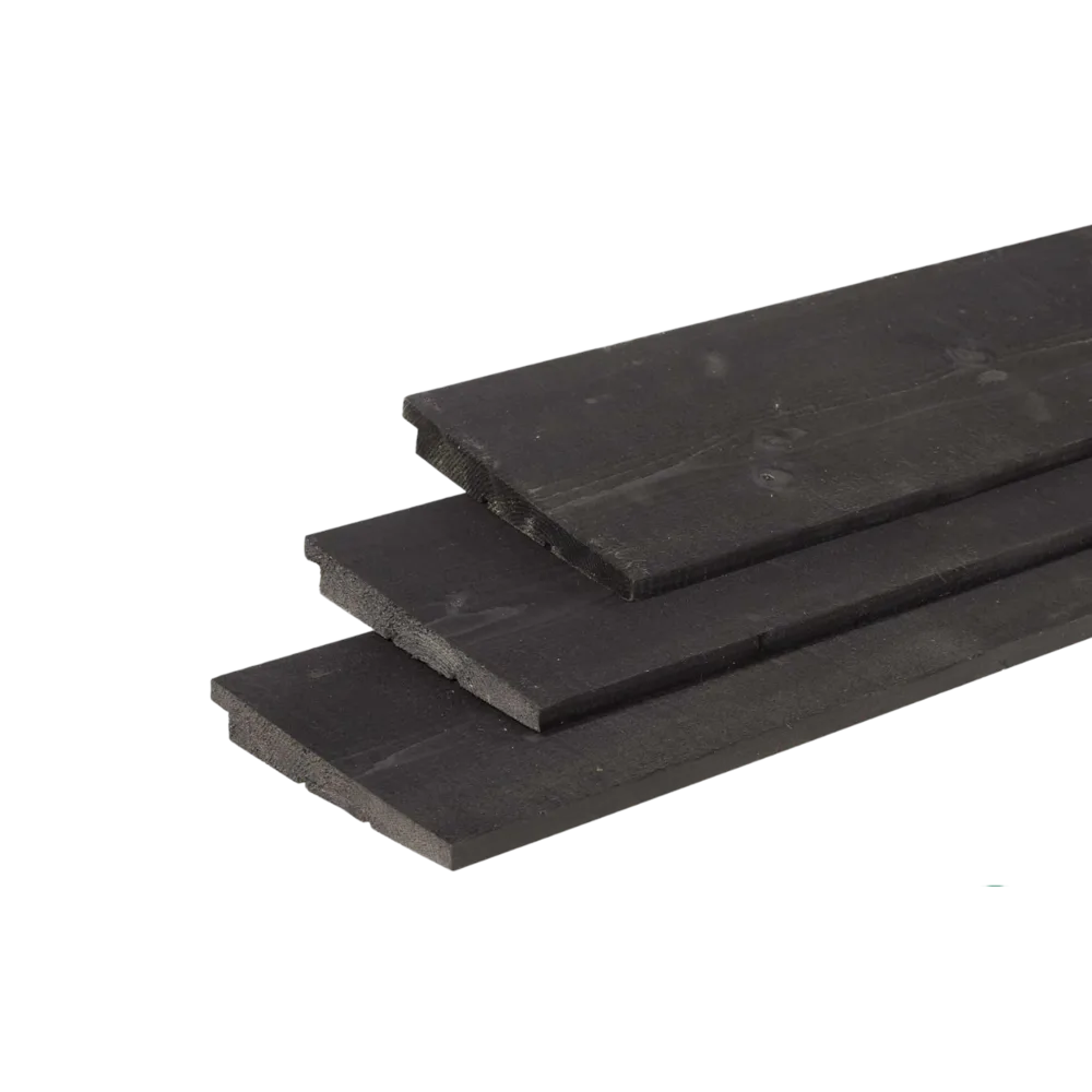 Zweeds rabat zwart 27 x 195 x 3 mtr Lariks / Douglas