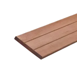 Schuttingplank 15 x 145 mm 4,25 mtr Dubbele V-Groef & Effen Zijde Hardhout Keruing