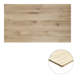 Tafelblad rustiek eiken 2-lange zijden rechte kant 40mm 1400x700 onbehandeld