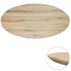 Tafelblad rustiek eiken ovaal facet rand 40mm 200x100 onbehandeld