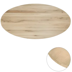 Tafelblad rustiek eiken ovaal rechte kant 40mm 200x100 onbehandeld