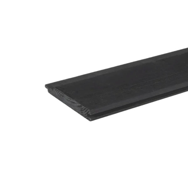 Channelsiding 18 x 145 mm vuren zwart gespoten per m1, lengtes op aanvraag