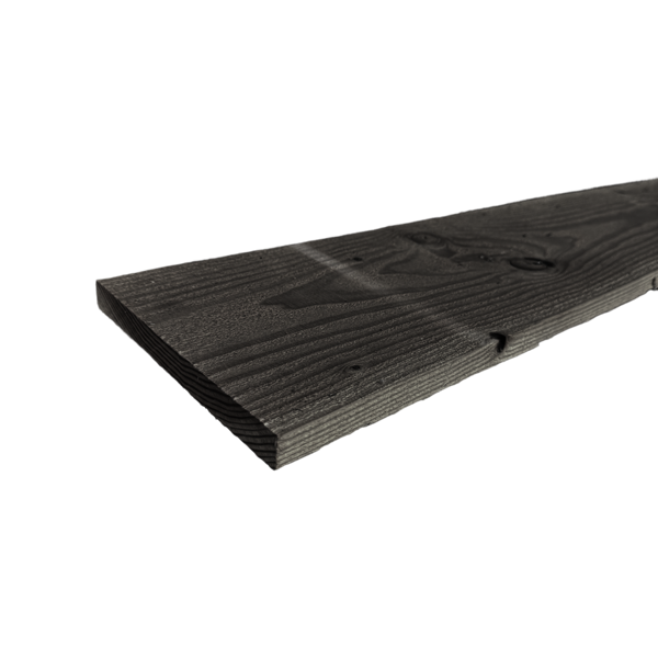 Plank Fijnbezaagd zwart  22 x 200 mm Zwart 3,00 mtr Lariks / Douglas