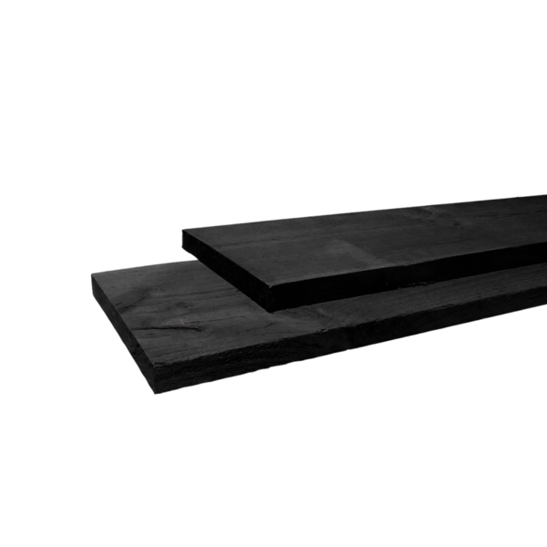 Plank Fijnbezaagd zwart  22 x 200 mm Zwart 4,00 mtr Lariks / Douglas