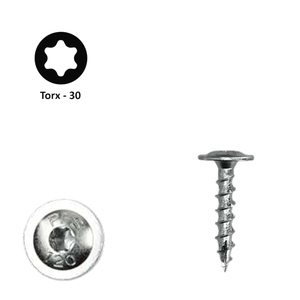 Flenskop schroef 6,00 x 40 Torx (T30) | PFS+ verzinkt | 100 stuks