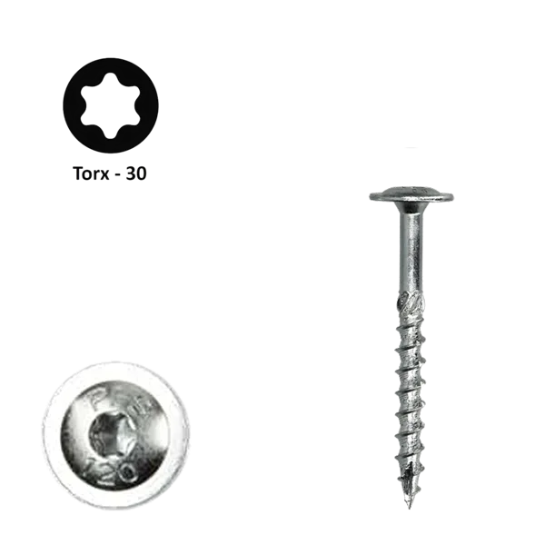 Flenskop schroef 6,00 x 50 Torx (T30) | PFS+ verzinkt | 100 stuks