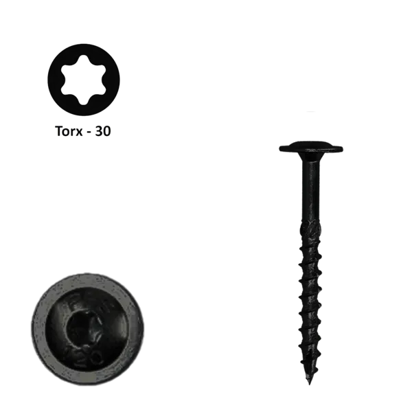 Flenskop schroef 6,00 x 50 Torx (T40) | PFS+ zwart verzinkt | 100 stuks