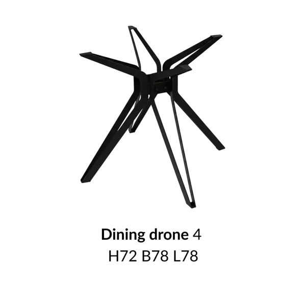 Metalen onderstel Dining Drone 4 zwart RAL9005 - 89x72cm.