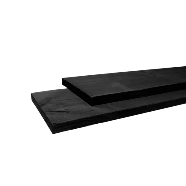 Plank Fijnbezaagd zwart  25 x 250 mm Zwart 4,00 mtr Lariks / Douglas