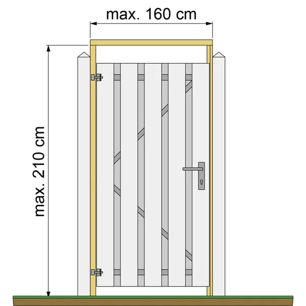 Tuindeurkozijn max 160 cm geschaafd Zwart gespoten